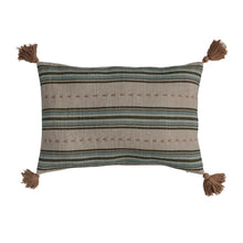 Striped Cotton Lumbar Pillow, [product_price]- Greenhouse Home