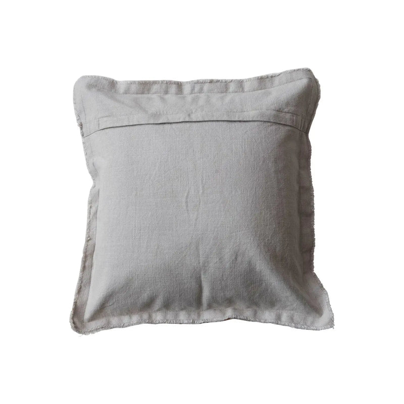 Striped Woven Pillow with Fringe Greenhouse Home