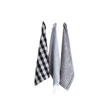 Striped + Plaid Cotton Tea Towels, set of 3 - Greenhouse Home