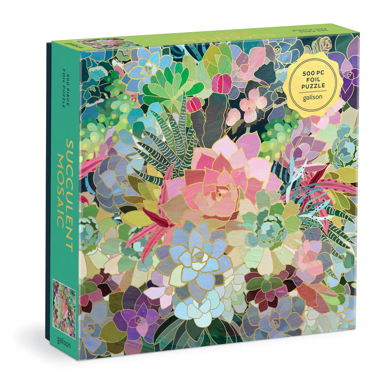Succulent Mosaic 500 Piece Foil Puzzle Chronicle Books