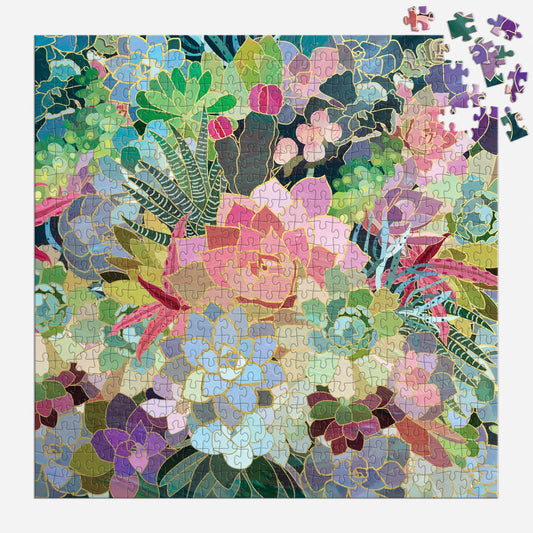 Succulent Mosaic 500 Piece Foil Puzzle Chronicle Books