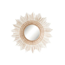 40" Round Handmade Wicker Sunburst Wall Mirror - Greenhouse Home