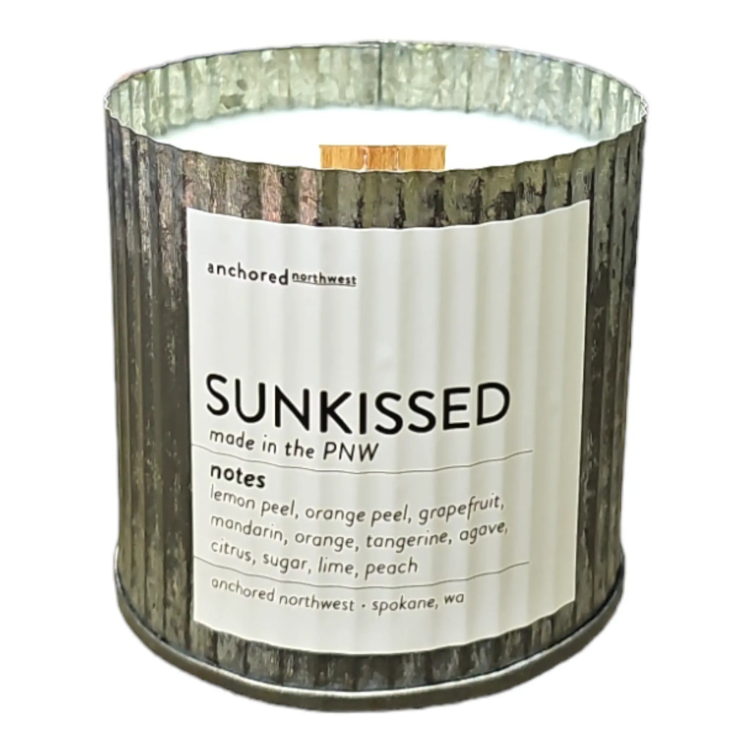 Sunkissed Wood Wick Rustic Vintage Farmhouse Wood Wick Candle: 10oz Anchored Northwest