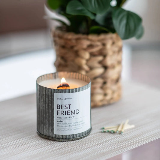 Sunkissed Wood Wick Rustic Vintage Farmhouse Wood Wick Candle: 10oz Anchored Northwest