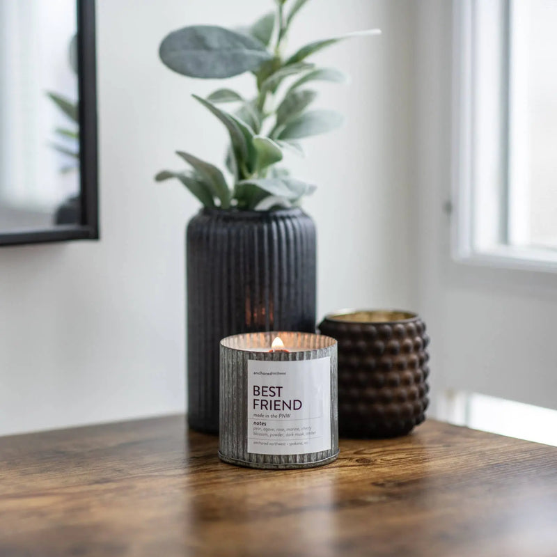Sunkissed Wood Wick Rustic Vintage Farmhouse Wood Wick Candle: 10oz Anchored Northwest