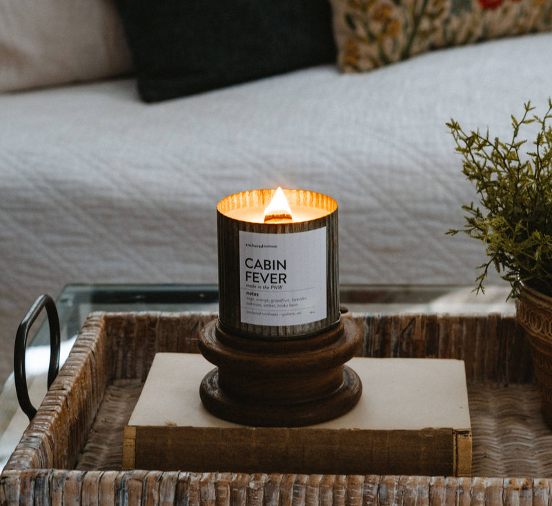 Sunkissed Wood Wick Rustic Vintage Farmhouse Wood Wick Candle: 10oz Anchored Northwest