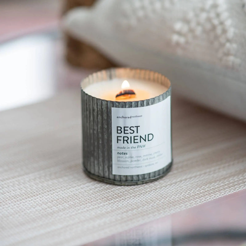 Sunkissed Wood Wick Rustic Vintage Farmhouse Wood Wick Candle: 10oz Anchored Northwest