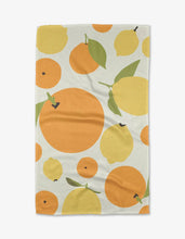Sunny Lemons And Oranges Kitchen Tea Towel Geometry