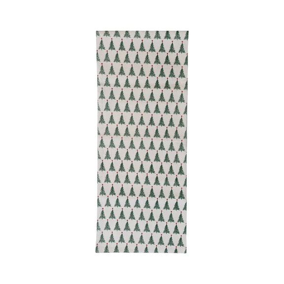 Table Runner w/ Christmas Tree Pattern Greenhouse Home