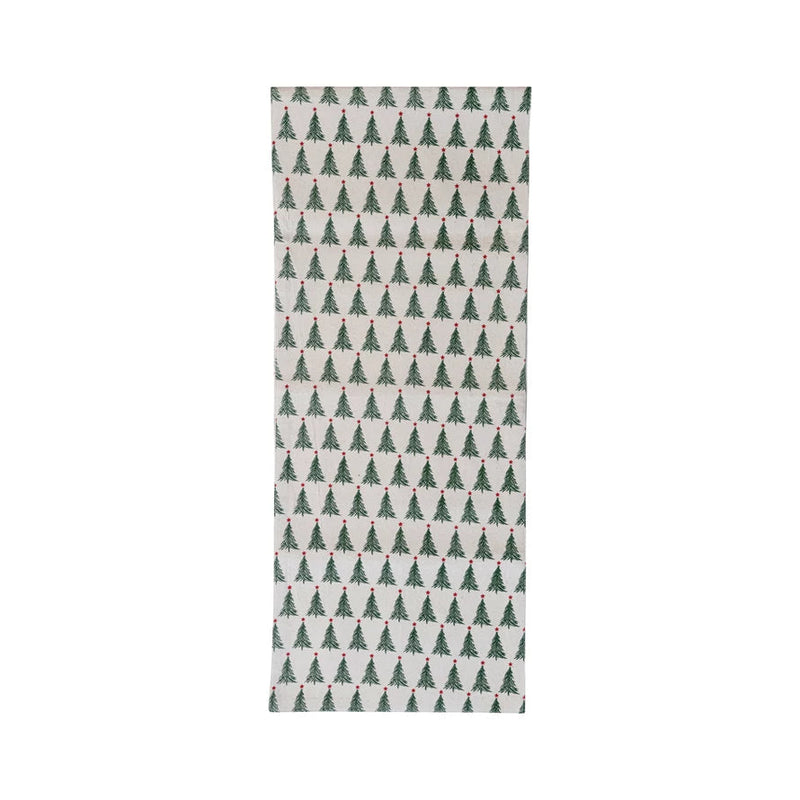 Table Runner w/ Christmas Tree Pattern Greenhouse Home