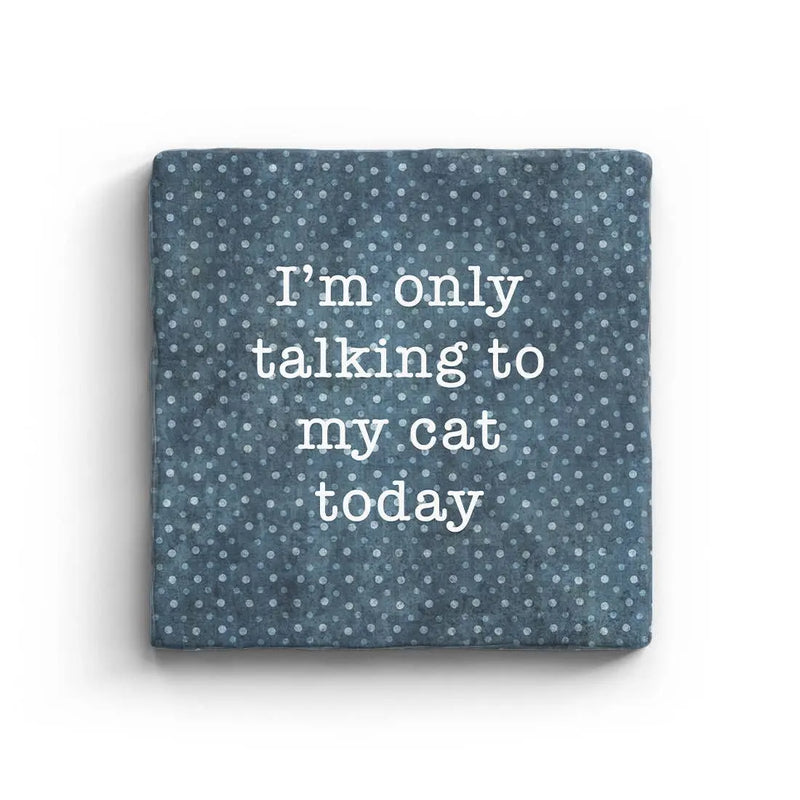 Talking to Cat - Marble Coaster Paisley & Parsley