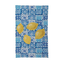 Tea Towel w/ Tile Pattern & Lemons Greenhouse Home