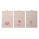 Tea Towel with Holiday Saying & Image, Pink, Red & White, 3 Styles ©