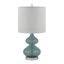 Teal Blue Glass Table Lamp Olliix