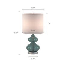 Teal Blue Glass Table Lamp, [product_price]- Greenhouse Home