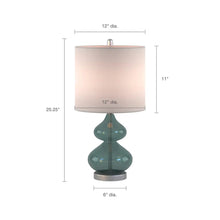 Teal Blue Glass Table Lamp, [product_price]- Greenhouse Home