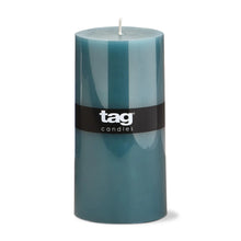 Teal Color Studio Pillar Candle TAG