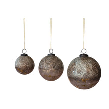 Textured Glass Ball Ornament with Mica Flakes