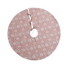 Tree Skirt with Flowers, Hand-Embroidered Kantha Stitch & Ties