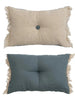 Tufted Lumbar Pillow w/ Button & Fringe Greenhouse Home