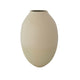 Two-Textured Enameled Metal Vase, Smooth & Sand Finish, Cream Color