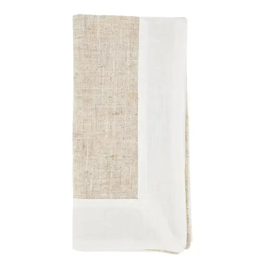 Two Tone Napkin, Natural and White Saro Lifestyle