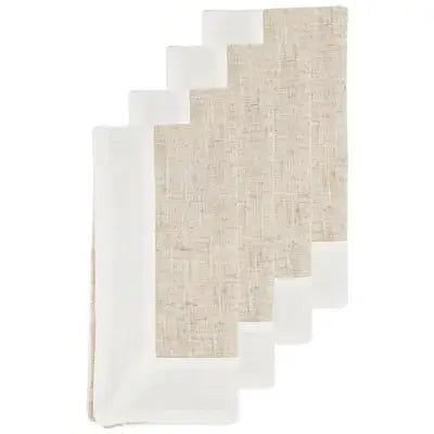Two Tone Napkin, Natural and White Saro Lifestyle