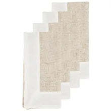 Two Tone Napkin, Natural and White Saro Lifestyle