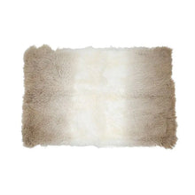 Two-Tone Tibetan Lamb Fur Throw, Taupe & Cream Color - Greenhouse Home