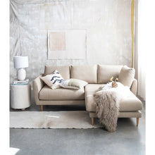 Two-Tone Tibetan Lamb Fur Throw, Taupe & Cream Color - Greenhouse Home