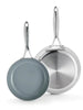 Valencia Pro Stainless Steel Frypan Set Green Pan