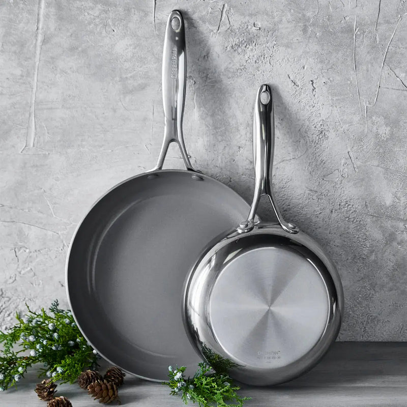 Valencia Pro Stainless Steel Frypan Set Green Pan