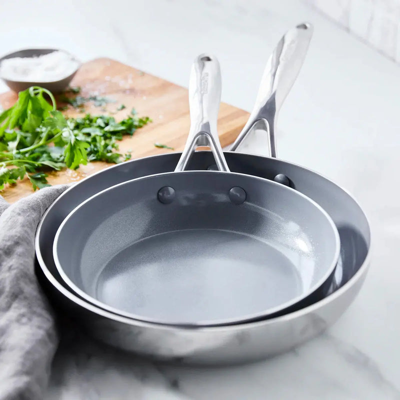 Valencia Pro Stainless Steel Frypan Set Green Pan