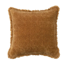 Velvet Quilted Pillow w/Pattern & Fringe Bloomingville