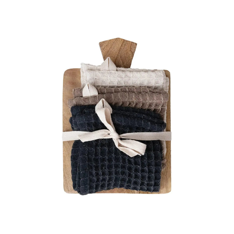 Waffle Weave Dish Cloths w/ Cheese/Serving Board Greenhouse Home