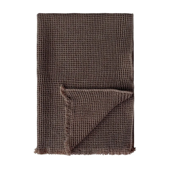 Waffle Weave Throw with Eyelash Fringe Greenhouse Home