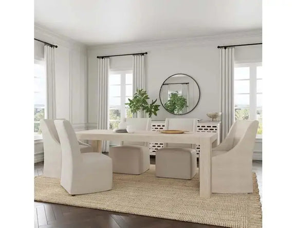 Warwick Upholstered Rolling Dining Chair Classic Home