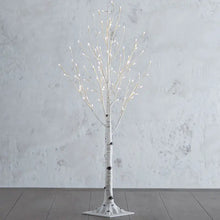 White Lit Birch Tree - Greenhouse Home