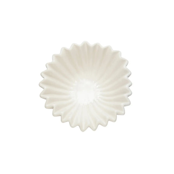 White Stoneware Fluted Bowl Greenhouse Home