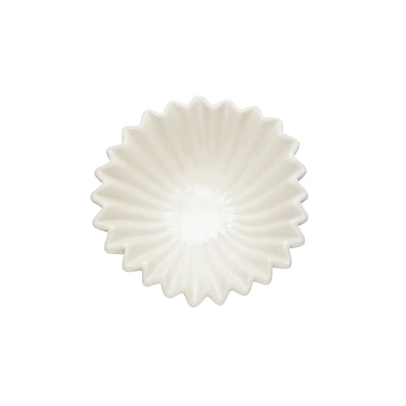 White Stoneware Fluted Bowl Greenhouse Home