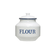 Enameled Canister - "Flour" - Greenhouse Home