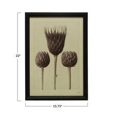 Wood Framed Glass Wall Décor w/ Artichokes, [product_price]- Greenhouse Home