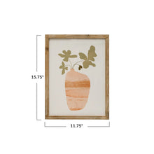 Wood Framed Glass Wall Décor w/ Flowers in Vase, [product_price]- Greenhouse Home