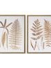 Wood Framed Glass Wall Decor with Decaled Fern Fronds - Greenhouse Home