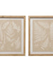 Wood Framed Glass Wall Decor with Fern Fronds, Natural Color, 2 Styles - Greenhouse Home