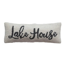 Wool & Cotton Punch Hook Lumbar Pillow, Cream & Charcoal Color, [product_price]- Greenhouse Home