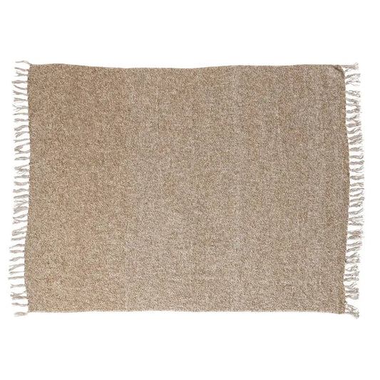 Woven Acrylic Throw with Fringe Greenhouse Home