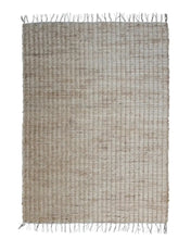 4' x 6' Woven Bleached Jute & Cotton Rug w/ Fringe, Natural