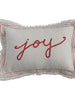 Woven Cotton Blend Textured Lumbar Pillow with Embroidery & Fringe 