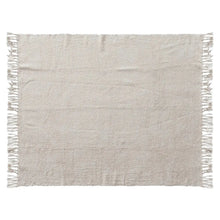 60"L x 50"W Woven Cotton Chenille Throw with Fringe, Natural